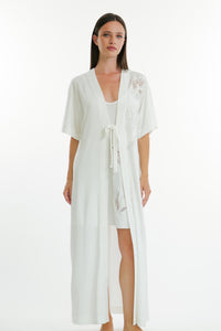 Ivory Short Sleeve Robe