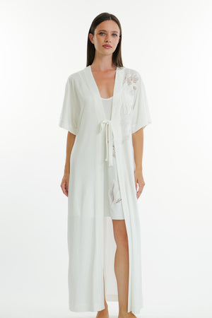 Ivory Short Sleeve Robe