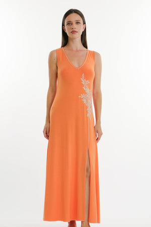 Orange and Cream Long Nightgown