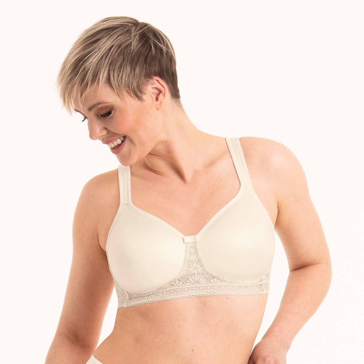 Mary Crystal Lightly Padded Bra Ivory