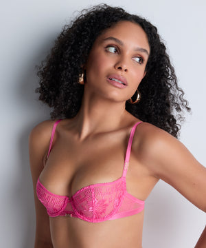 Rules of Attraction Exciting Pink Half Cup Bra