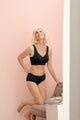 Lynn Black Soft Bra Medium Support Front Fastener Zip