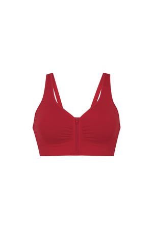 Lynn Red Soft Bra Medium Support Front Fastener Zip