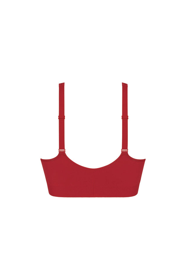 Lynn Red Soft Bra Medium Support Front Fastener Zip