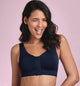 Lynn Maritime Blue Soft Bra Medium Support Front Fastener Zip