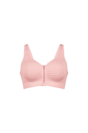 Lynn Lotus Pink Soft Bra Medium Support Front Fastener Zip