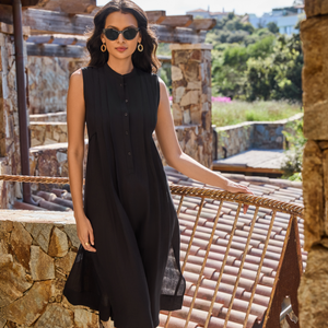 Black Linen Beach Dress