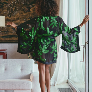 Ambre Black and Green Robe