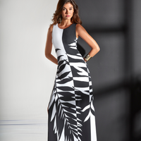 Black and White Duna Long Dress