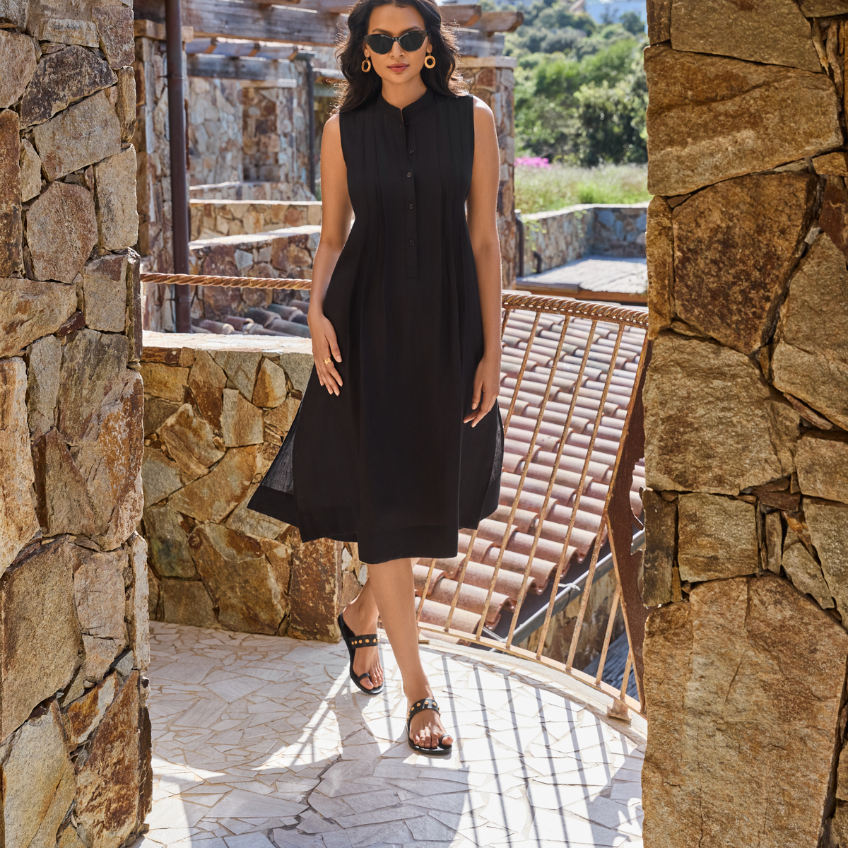 Black Linen Beach Dress