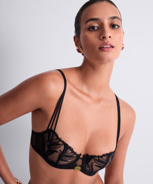 Sweet Euphoria Black Half Cup Bra