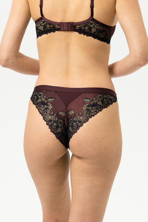 Hot Maroon Triangle Bra & Brief Set
