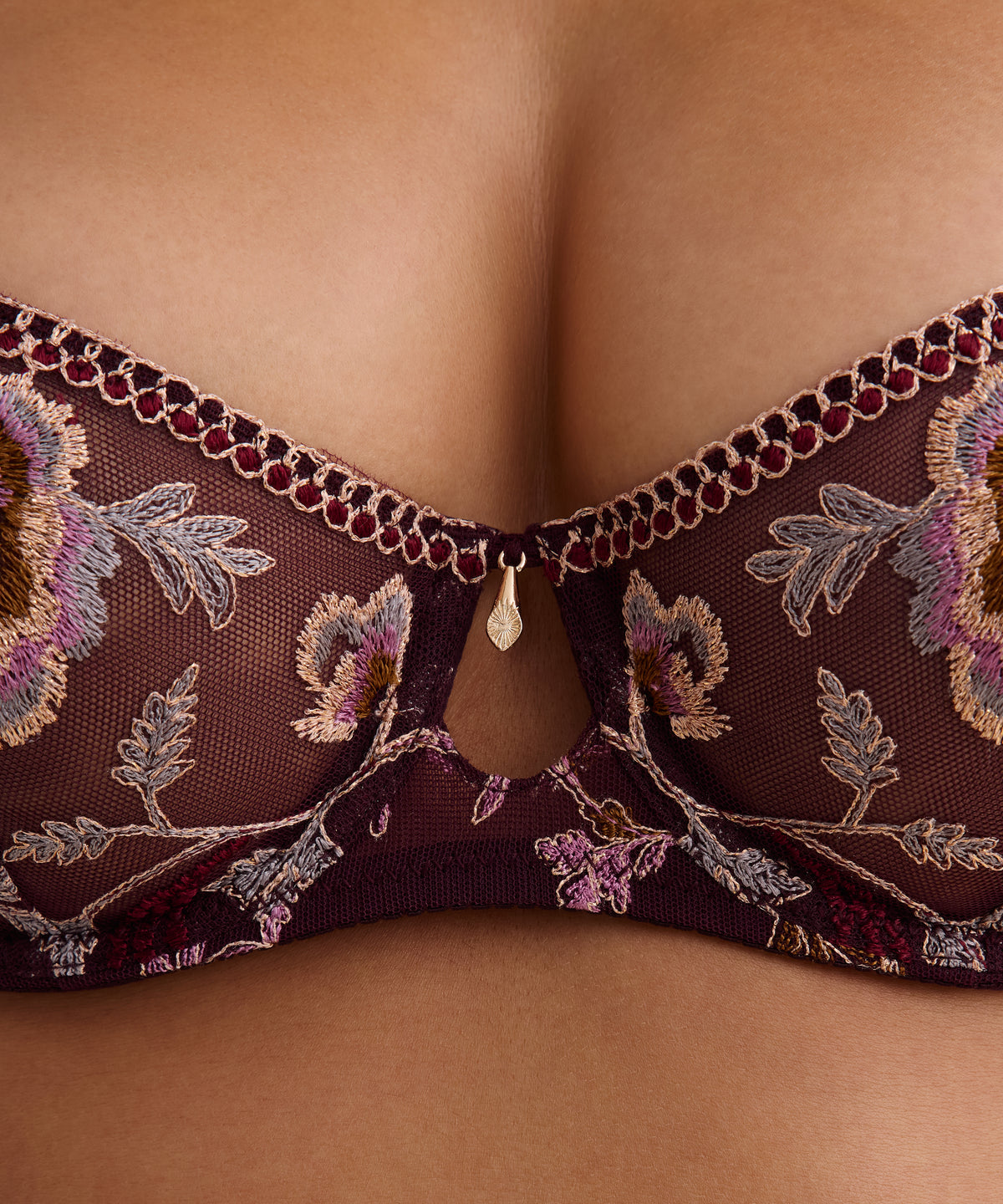Midnight Opera Secret Purple Half Cup Bra
