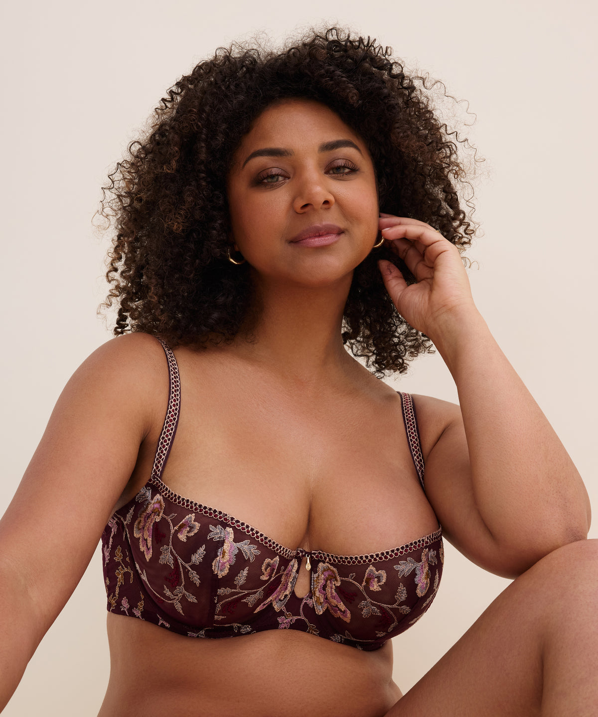 Midnight Opera Secret Purple Half Cup Bra