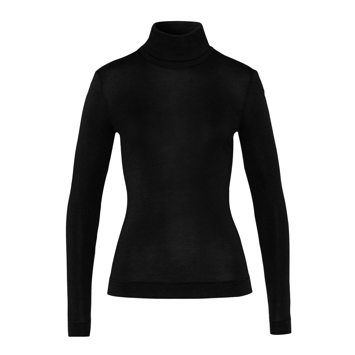 Silk Cashmere Turtleneck Top Black