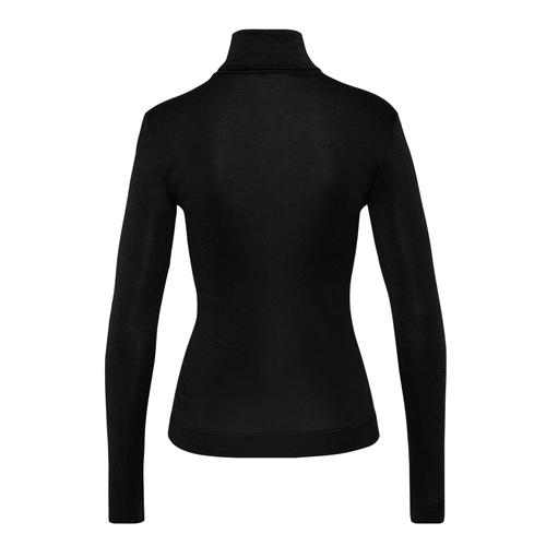 Silk Cashmere Turtleneck Top Black