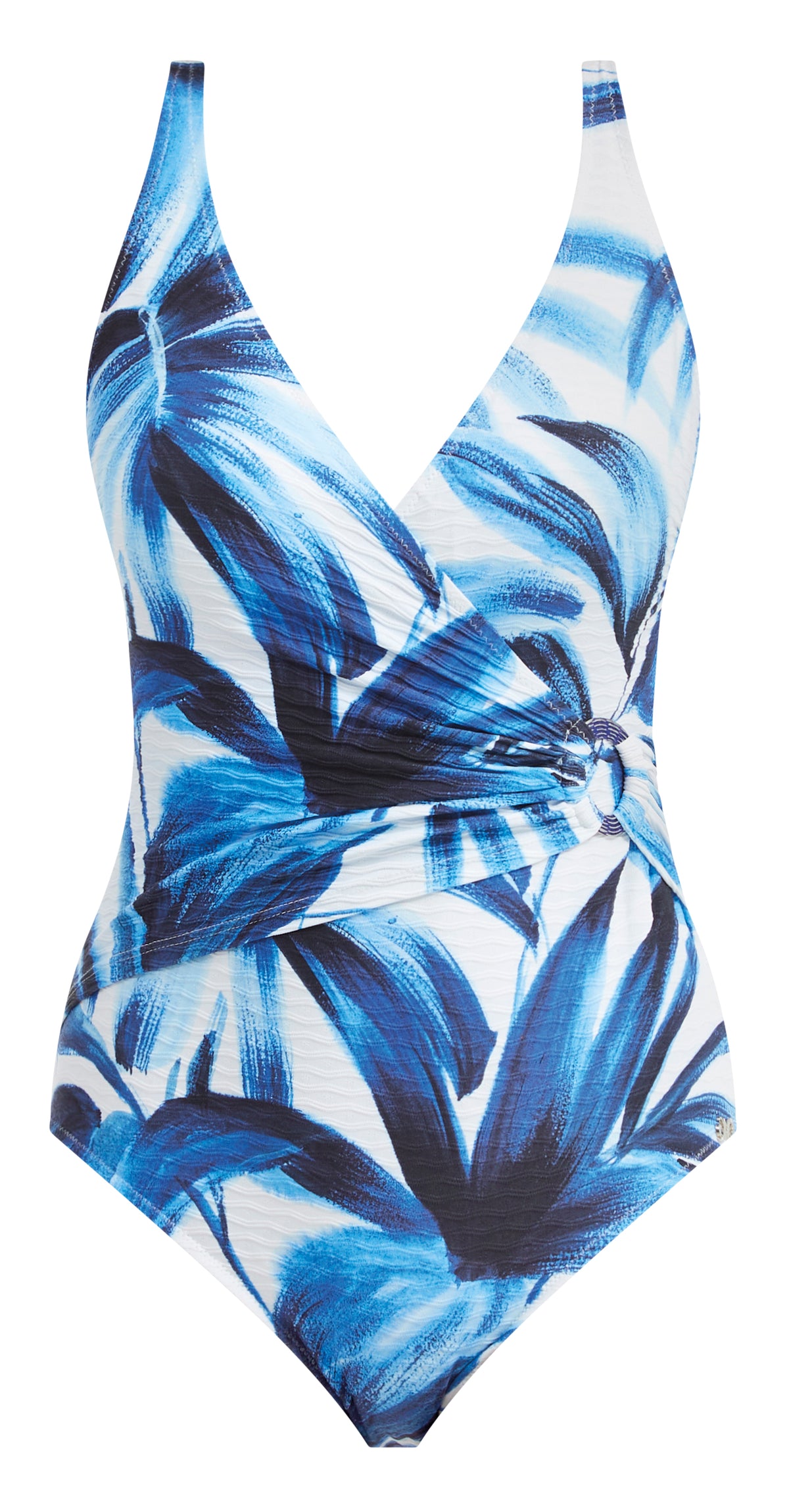 Fantasie Palm Valley Twist Front Underwire Control Swimsuit (6768),32F,Black - Black,32f