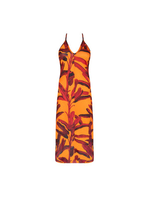 La Melanesia Plunging Back Maxi Dress