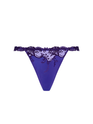 Splendeur Soie Ocean Bleu Sexy Thong