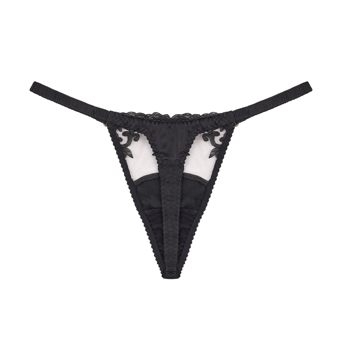 Fleur Du Jour Onyx Thong