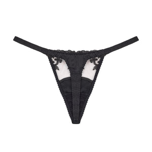 Fleur Du Jour Onyx Thong