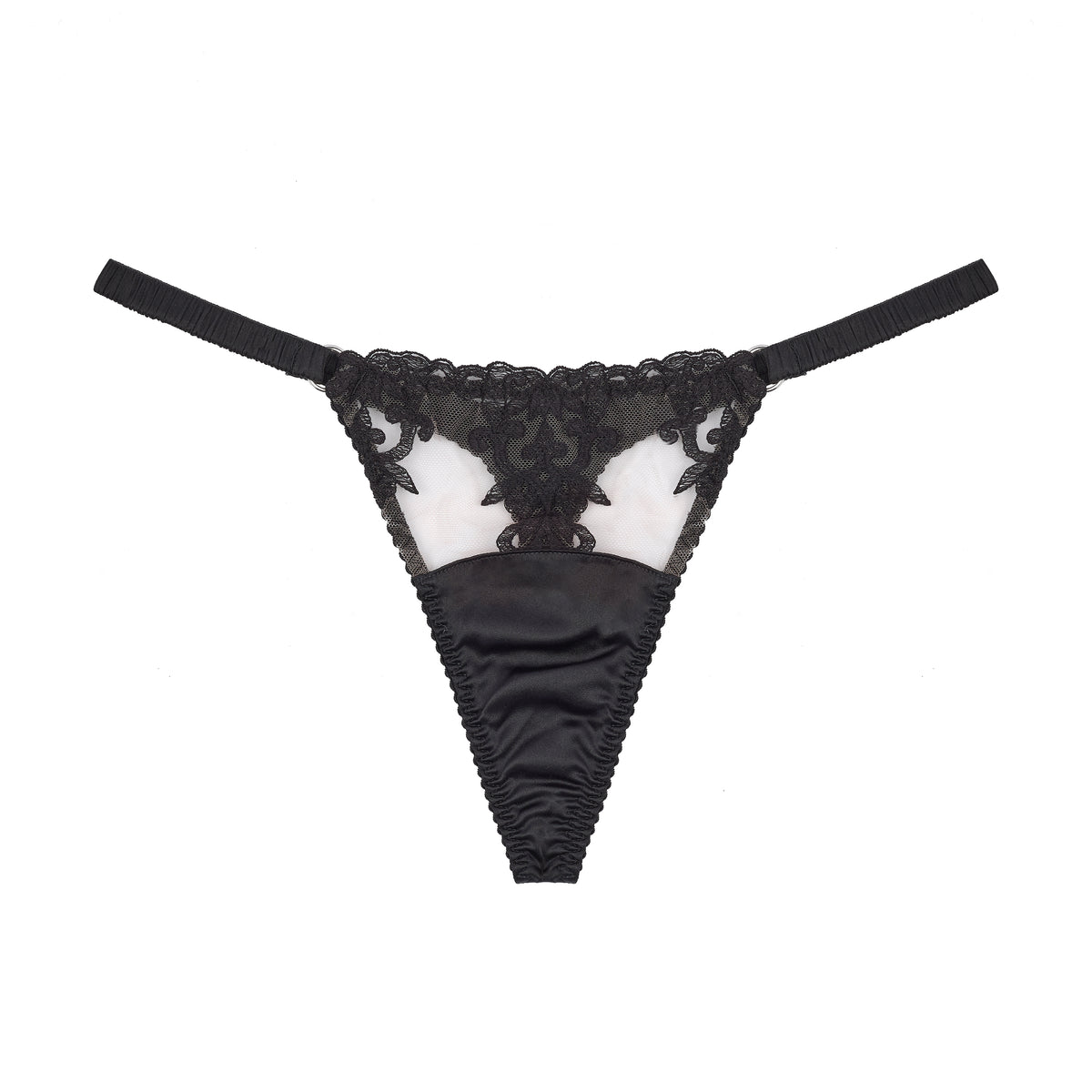 Fleur Du Jour Onyx Thong