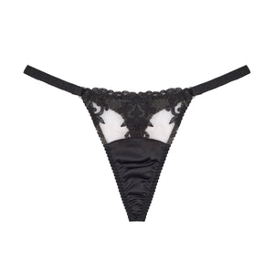 Fleur Du Jour Onyx Thong