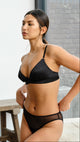 Fleur Du Jour Black Brief & TRiangle Bra