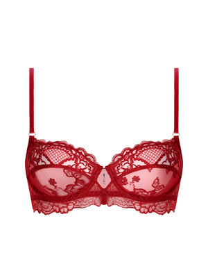 Sublime En Dentelle Opera Red Half Cup Bra