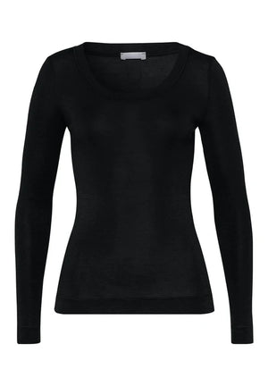 Silk Cashmere Black Long-Sleeved Shirt