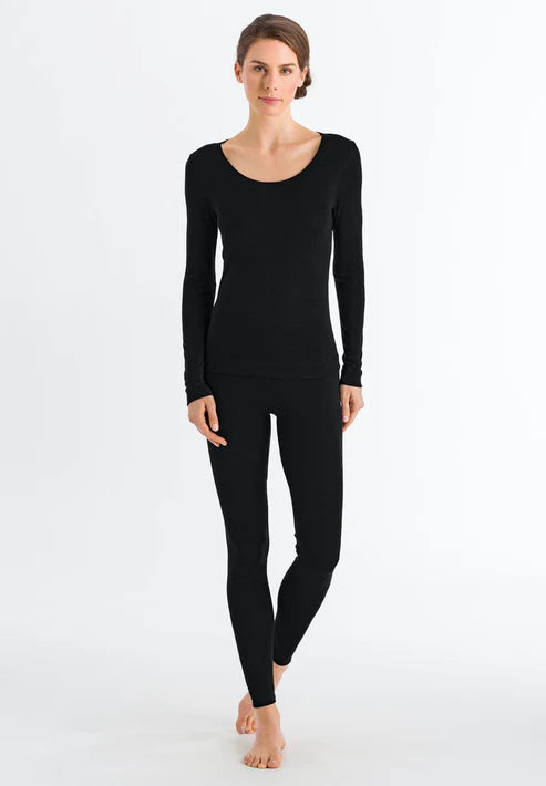 Silk Cashmere Black Long-Sleeved Shirt
