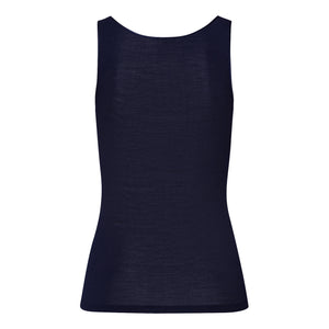 Woolen Silk Black Sleeveless V-Neck Top