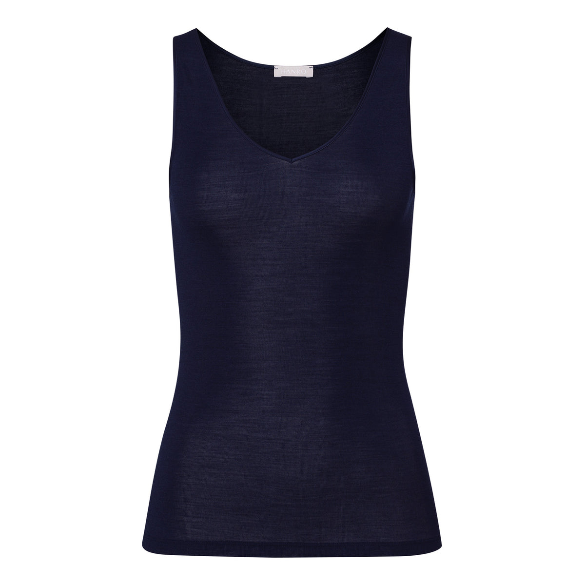 Woolen Silk Black Sleeveless V-Neck Top