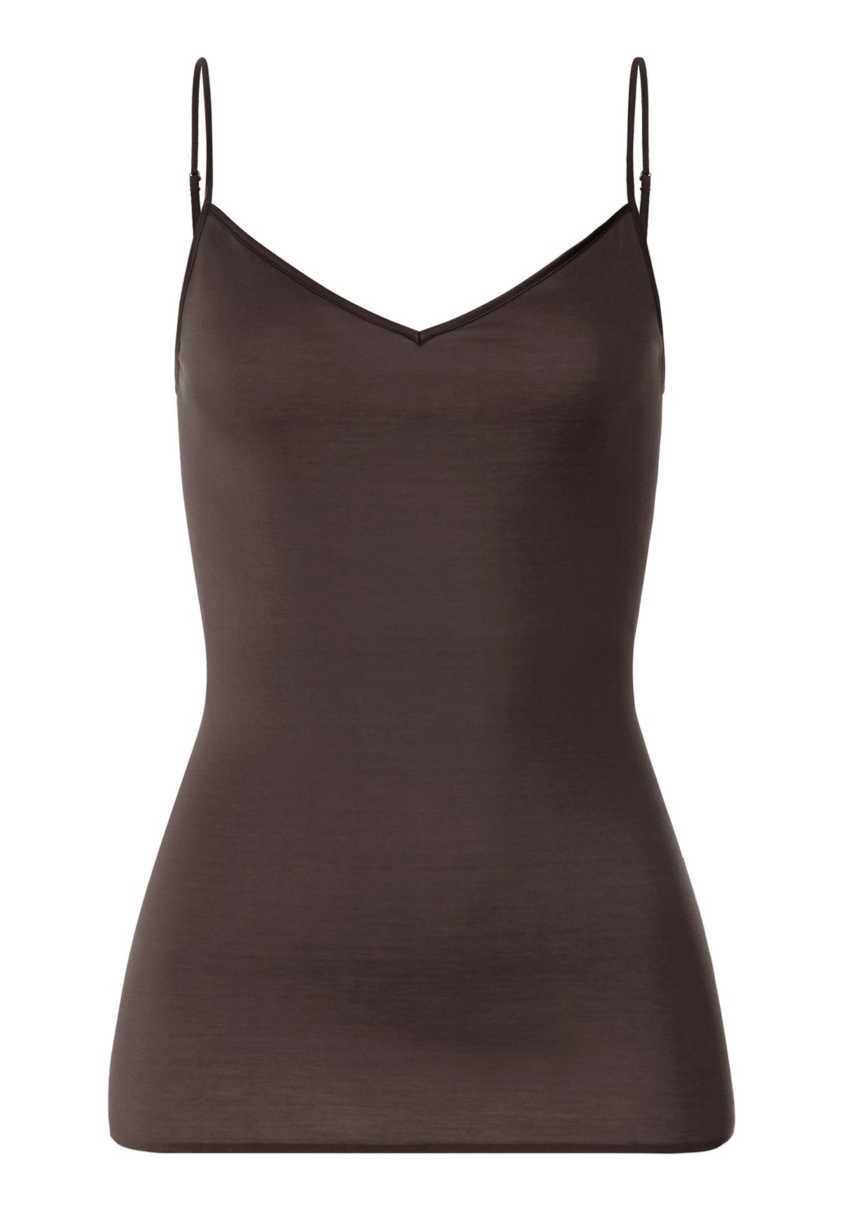 Hanro Cotton Seamless Mocha Spaghetti Top