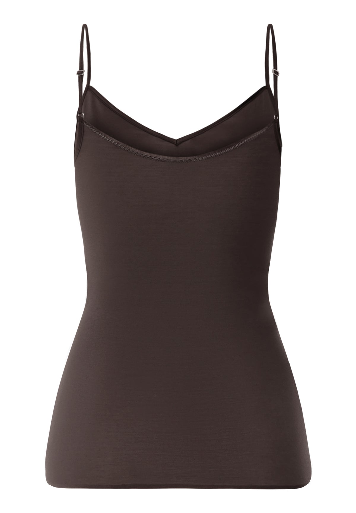 Hanro Cotton Seamless Mocha Spaghetti Top