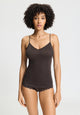 Hanro Cotton Seamless Mocha Spaghetti Top