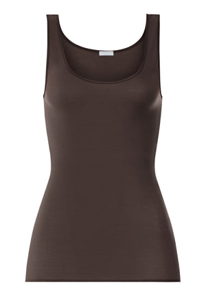 Hanro Cotton Seamless Mocha Sleeveless Vest