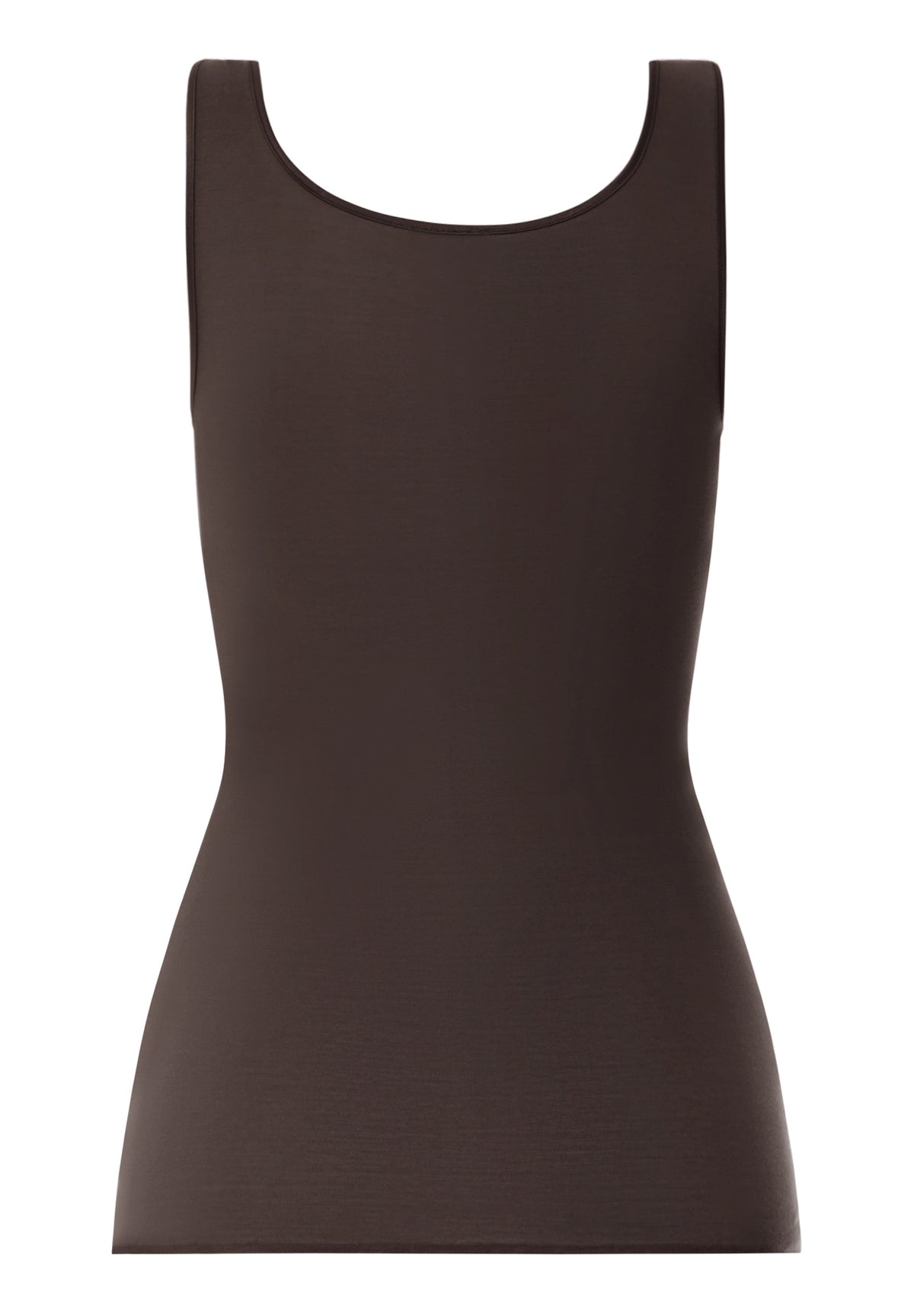 Hanro Cotton Seamless Mocha Sleeveless Vest