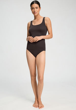 Hanro Cotton Seamless Mocha Sleeveless Vest