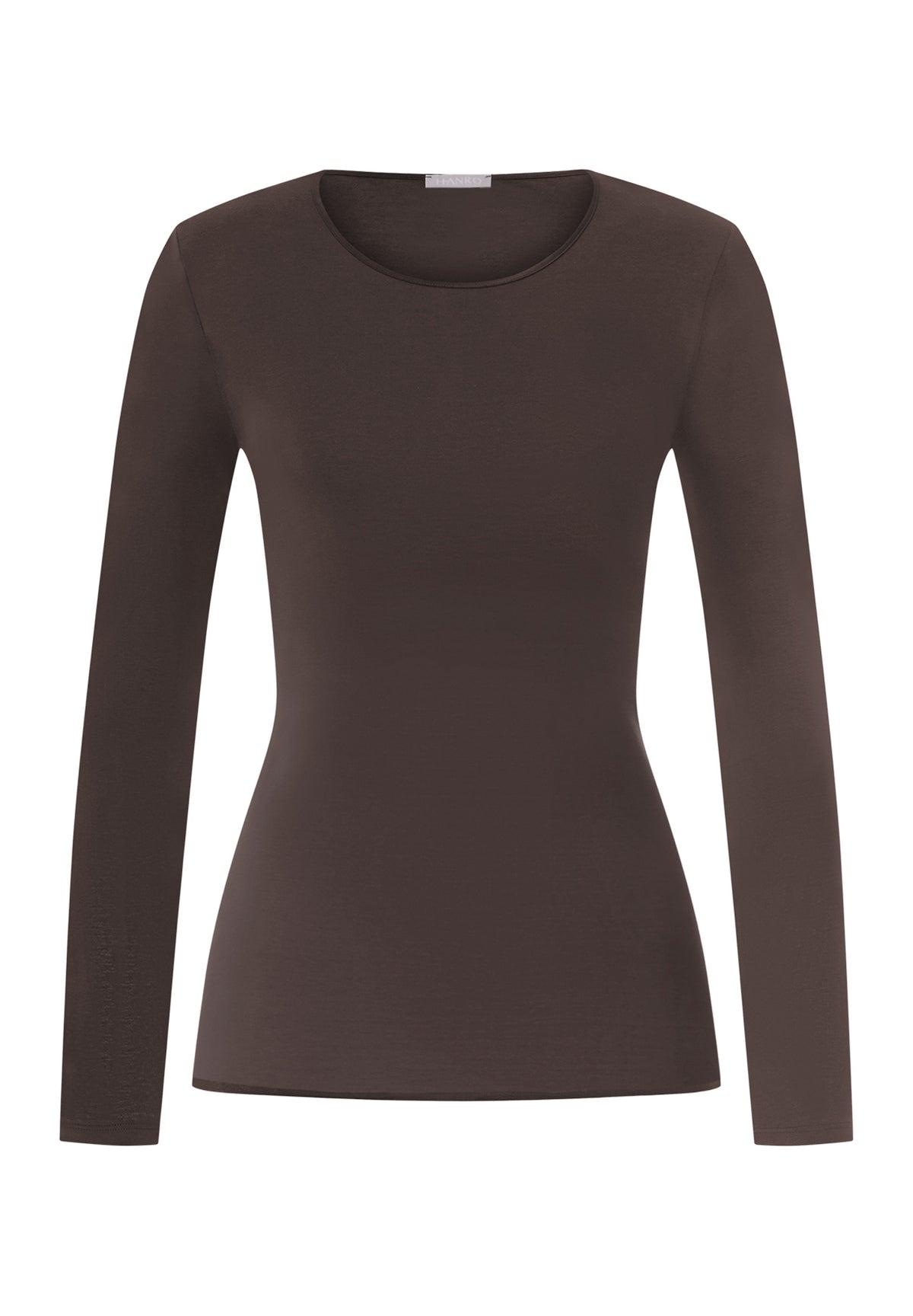 Cotton Seamless Mocha Long Sleeved Vest