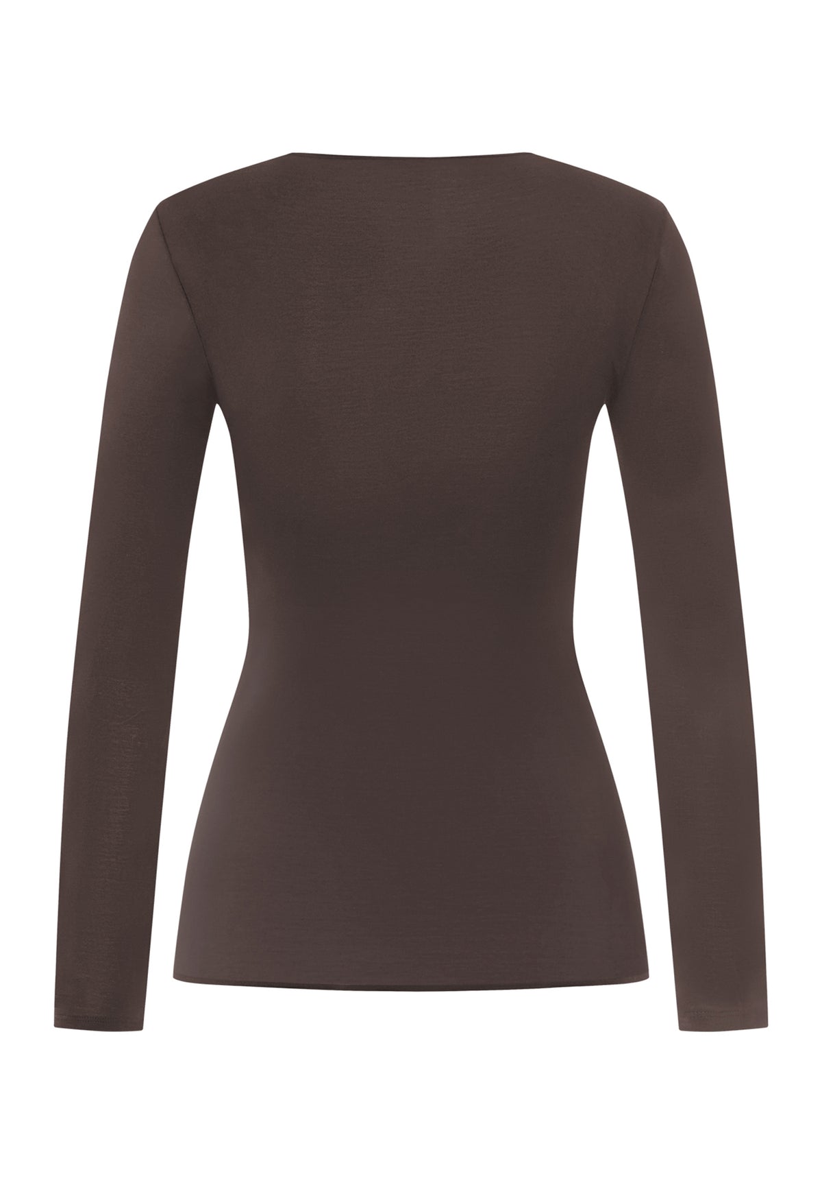Cotton Seamless Mocha Long Sleeved Vest