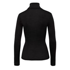 Woolen Silk Black Turtleneck Top