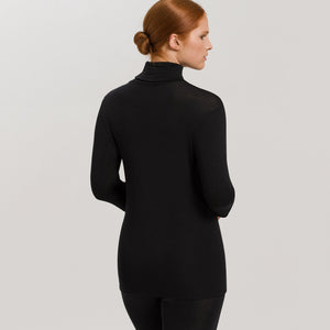 Woolen Silk Black Turtleneck Top