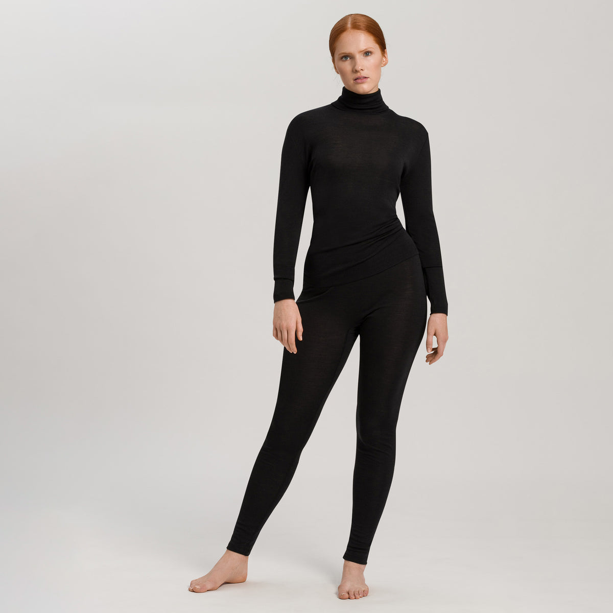Woolen Silk Black Turtleneck Top