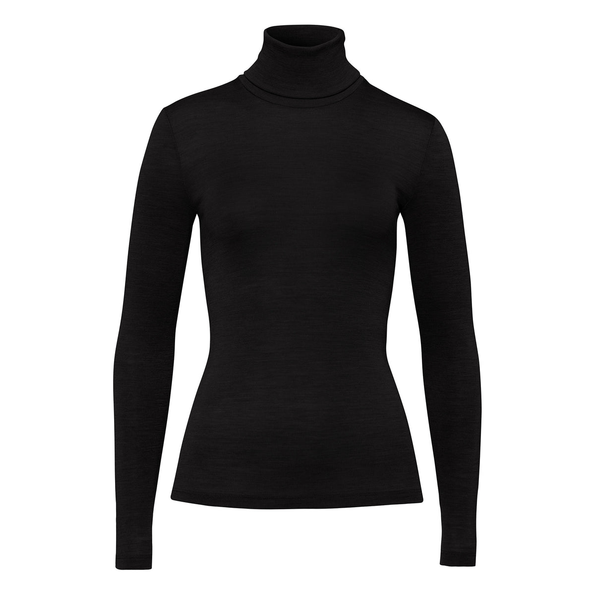 Woolen Silk Black Turtleneck Top