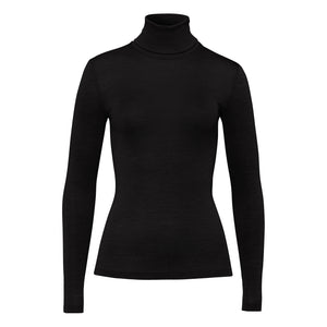Woolen Silk Black Turtleneck Top