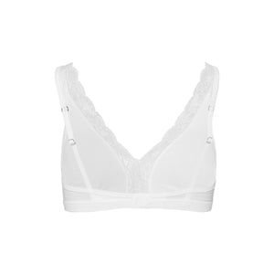 Soft Cup Bra White Cotton Lace