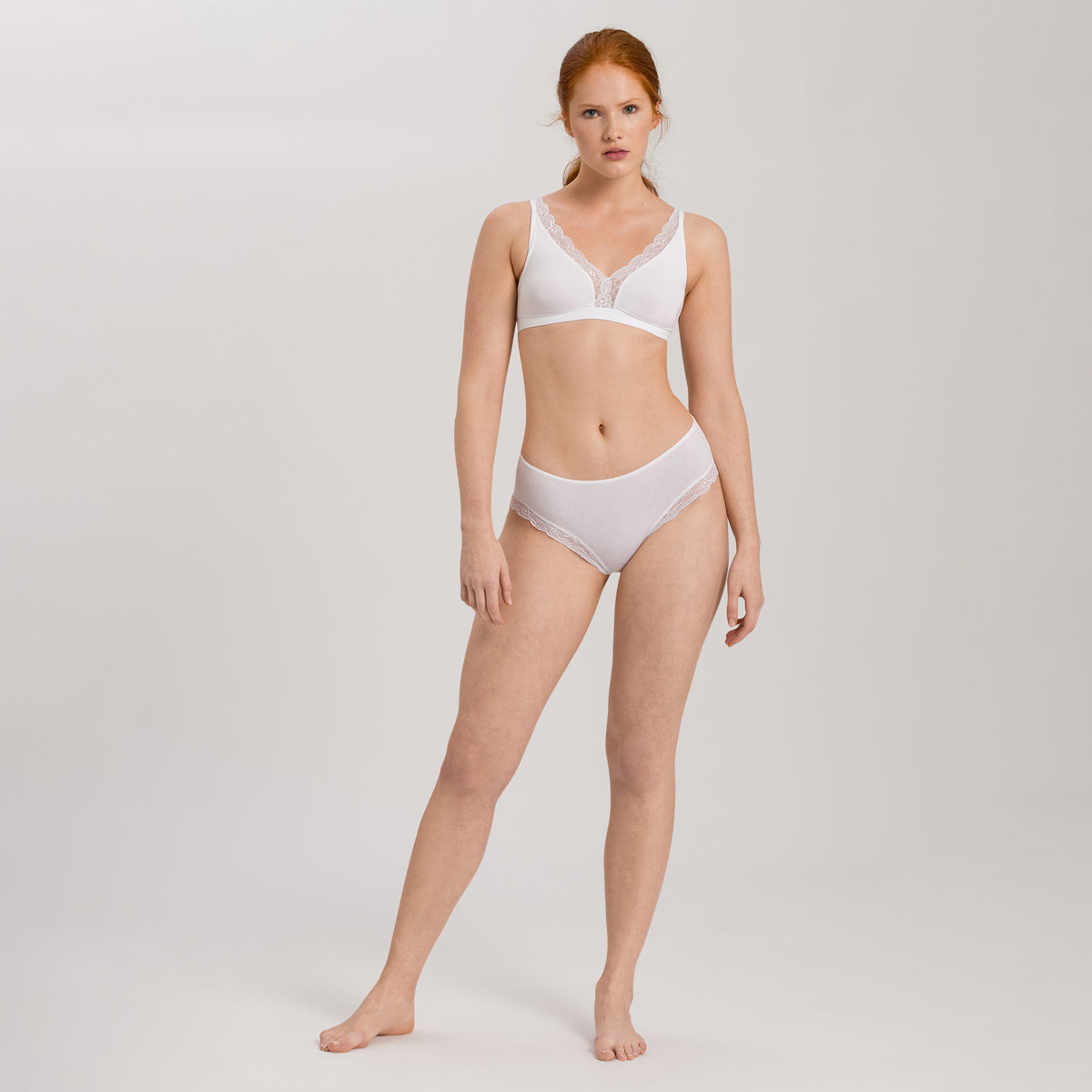 Soft Cup Bra White Cotton Lace