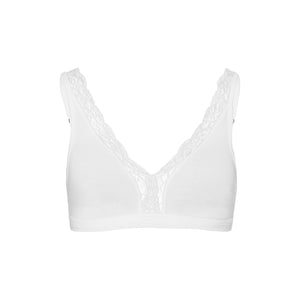 Soft Cup Bra White Cotton Lace