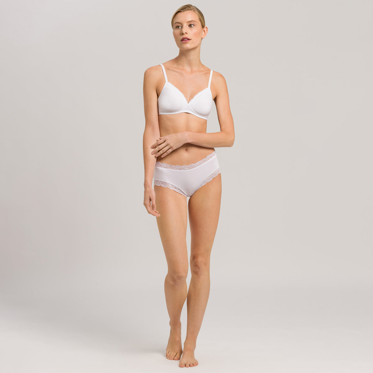Hipster Brief White Cotton Lace